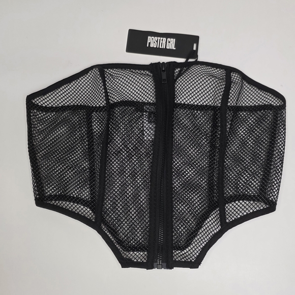 Dolls Kill Tops - Dollskill Poster Grl How Do I Mesh Corset Top Black Sheer Size Small Bustier